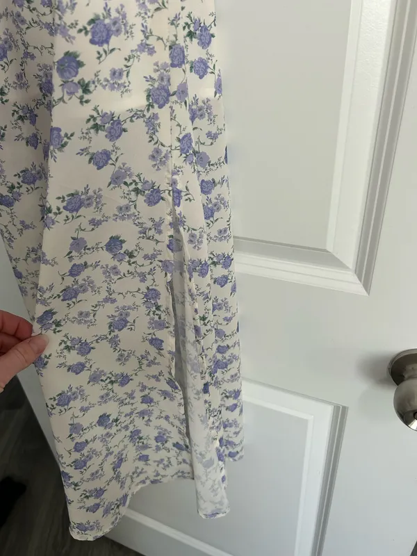 Altar’d State Floral Tie Front Puff Sleeve Midi Dress Women’s Size Small - Image 6