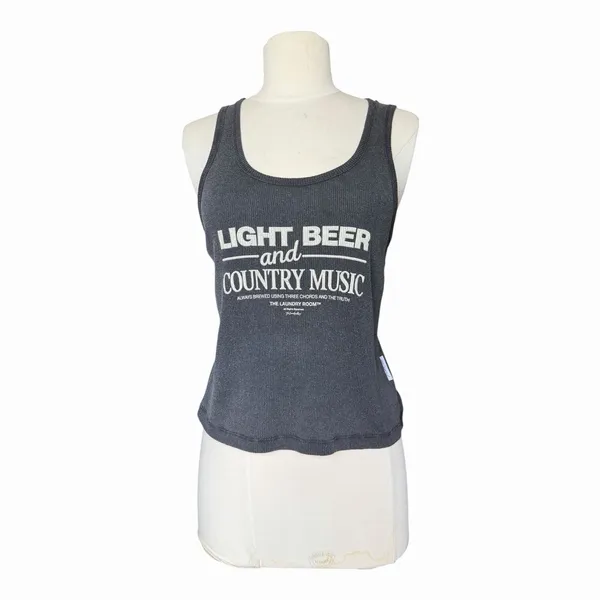 The Laundry Room Light Beer & Country Music Gray Ribbed Tank Top Women’s MD NWOT - Image 2