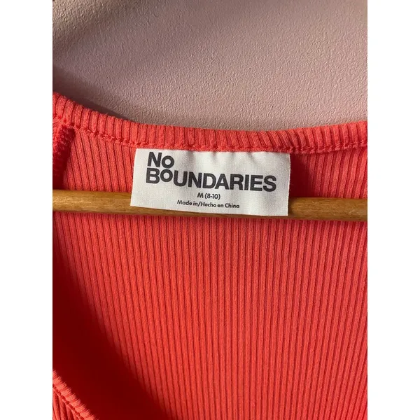 No Boundaries Reddish Pink Ribbed Summer Dress Size M - Image 4