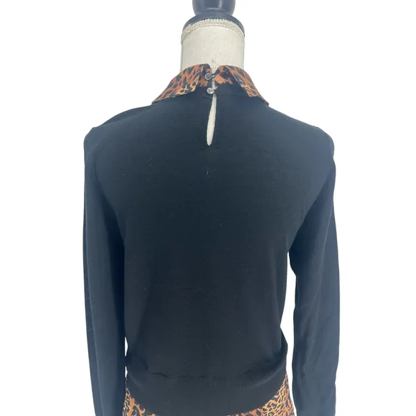Veronica Beard Phebe Mixed Media Merino Wool Top Black XS‎ - Image 10