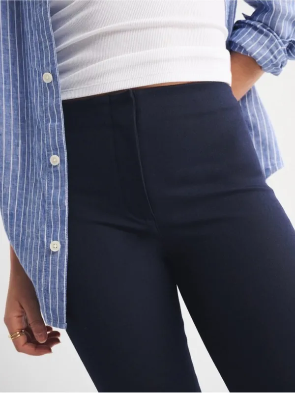 Abercrombie & Fitch Navy Flare Trousers - Image 2