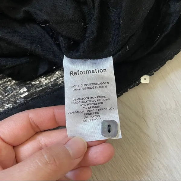 Reformation Sequin Two Piece Set: Kayla Crop Top (M) and Feliz Skirt (12) - Image 12