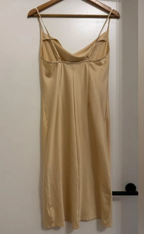 Threadbare Yellow Satin Midi Dress - Image 4