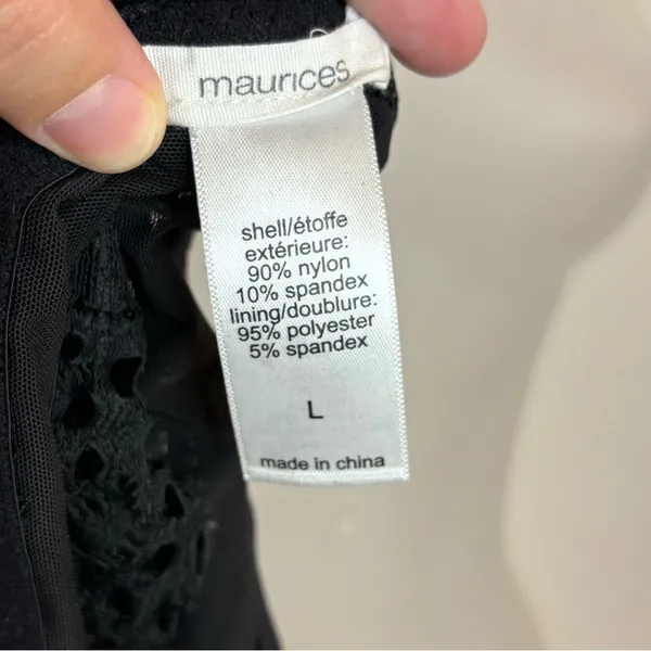 Maurices Black Lace Padded Racerback Bralette Size Large - Image 4