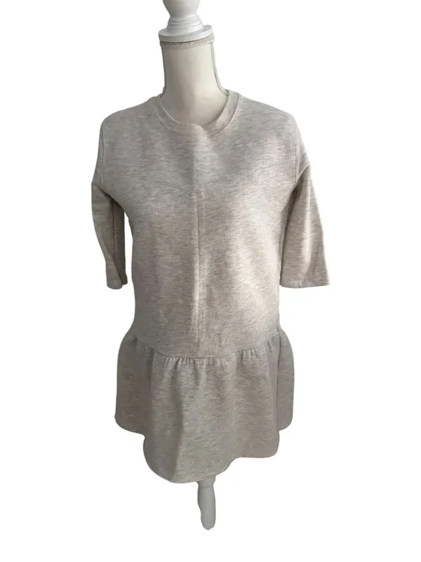 ZARA Gray Peplum Sweatshirt Top Size Medium - Image 3