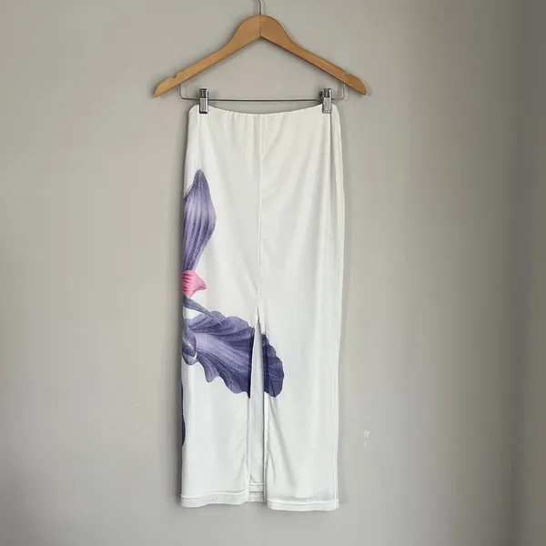 Peppermayo Waiting For Dawn White Floral Mesh Maxi Skirt Size 2 - Image 7