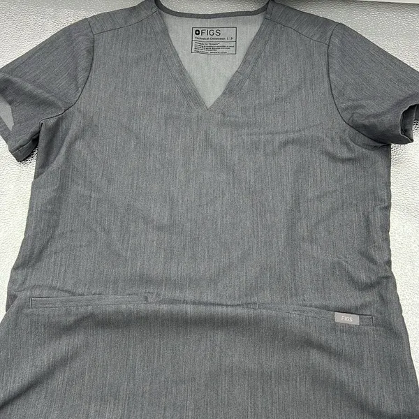 Figs Casma 3 pocket graphite v neck scrubs top small - Image 4