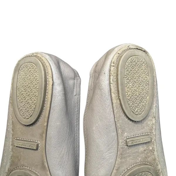 Tory Burch Shoes Womens Size 6 Beige‎ Leather Logo Ballet Flats Casual Comfort - Image 8