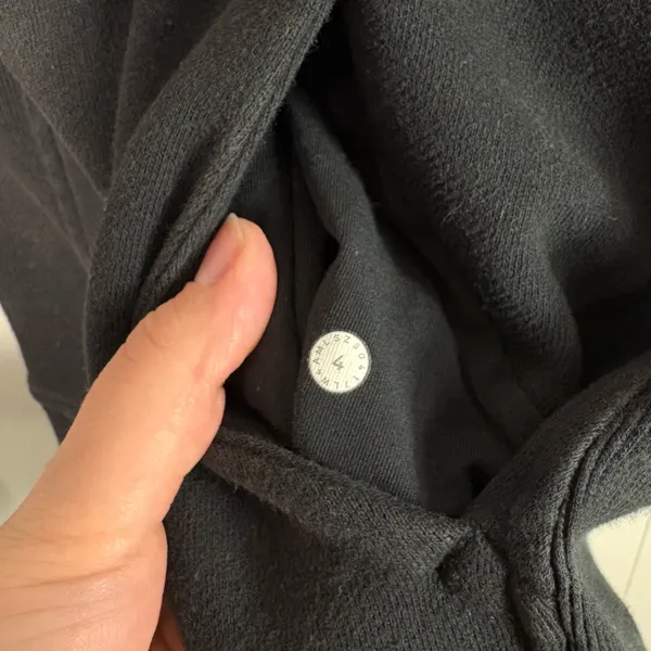 Lululemon Embroidered To You Black Full Zip Velvet Floral Shoulder Hoodie Jacket - Image 4
