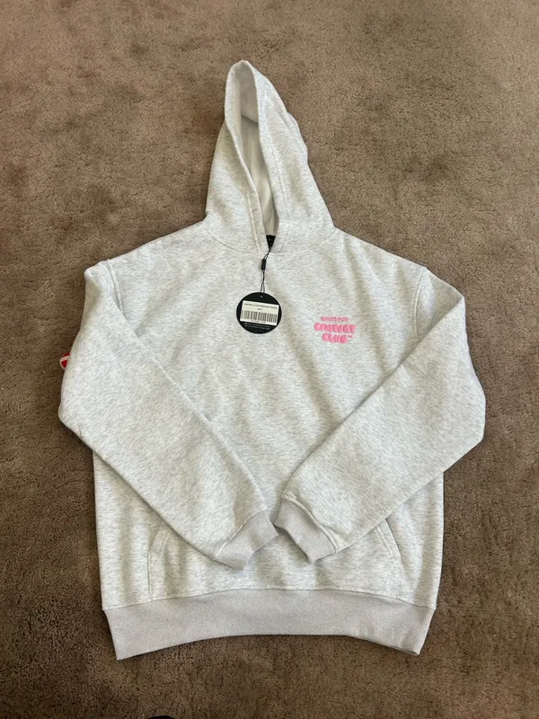 White Fox Grey Comfort Club Hoodie New - Image 5