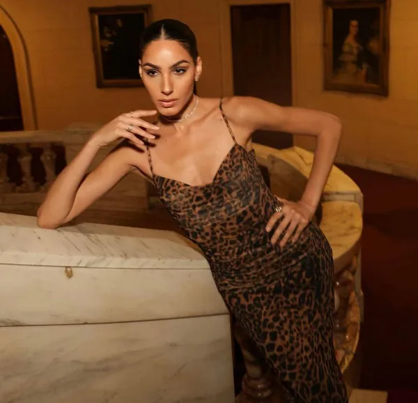 Zara Maxi Dress Mesh Cheetah Animal Print Leopard Bodycon Fitted - Image 9