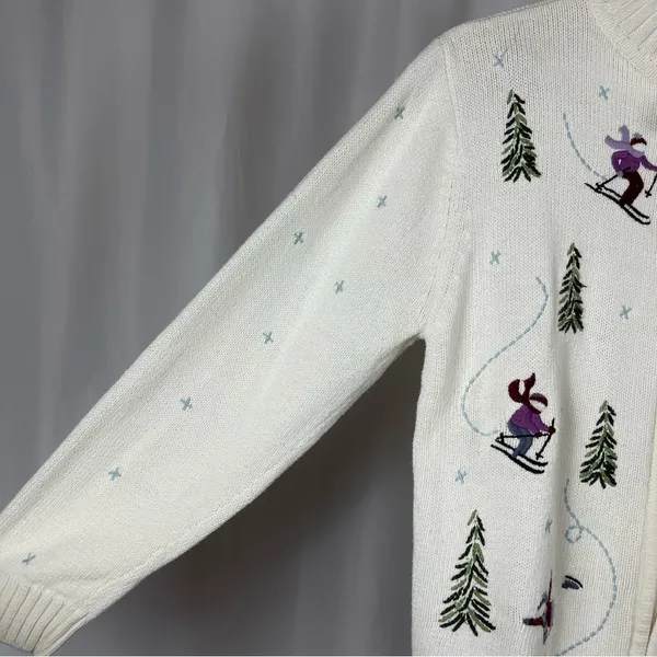 Traditions Medium Ramie Cotton Embroidered Winter Snow Skiing Ice Skate Jacket - Image 5