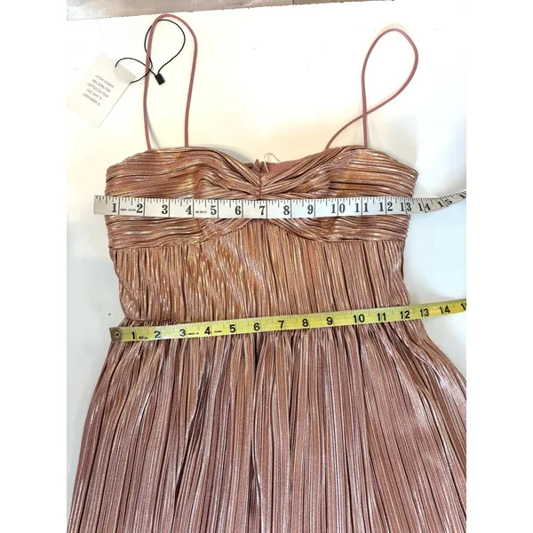 Lovers and Friends Sleeveless Emmy Rose Gold Pleated Maxi Gown XS - Image 6
