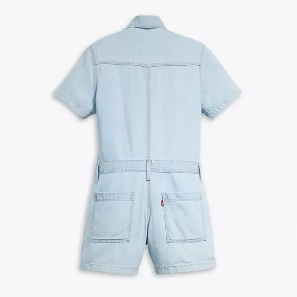 Levi's Heritage Denim Romper‎ Shortsleeve Light Blue 100% Cotton C46 - Image 4