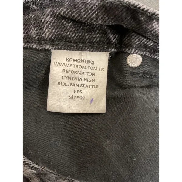 Reformation Womens Cynthia High Relaxed Jean Seattle Washed Black 27 - Image 4