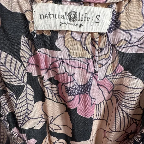 Natural Life Bella Maxi Dress Small Pink Floral Boho Festival Hippie Pockets - Image 8