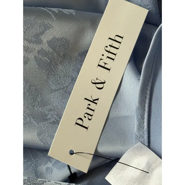 Park & Fifth NWT Dalton Dress XL Light Blue Floral Jacquard Tie Strap Midi - Image 9