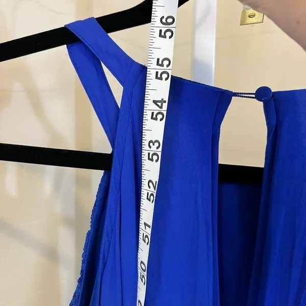 Altard State Royal Blue Crochet Lace Mala Maxi Dress Halter Neck Elastic Waist S - Image 8