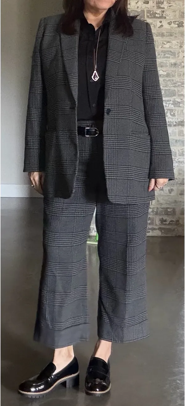 Loft plaid Suit size 10 Blazer and pants - Image 4