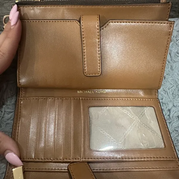 Michael Kors Pink and Brown Clutch Wristlet - Image 2
