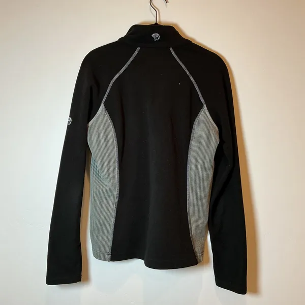 Mountain Hardwear Womens Fleece Pullover Black Grey Houndstooth Quarter Zip Sz M - Image 4