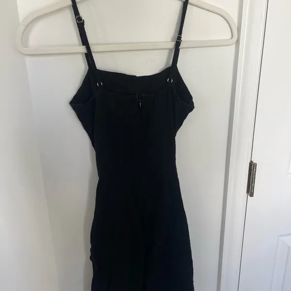Princess Polly Elegant Black Spaghetti Strap Tie Dress - Image 3