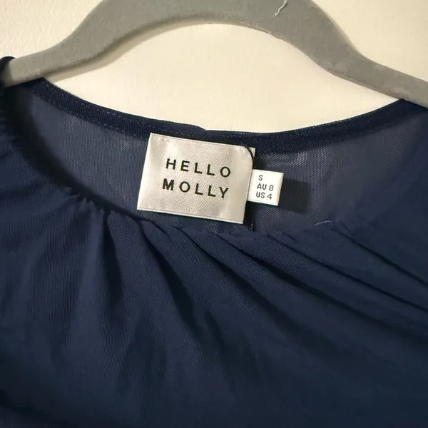 NWT Hello Molly Oceans Secret Long Sleeve Mesh Mini Dress Navy Size S - Image 6