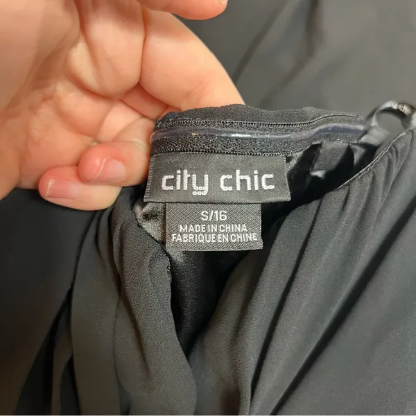 City chic‎ serene chiffon black strapless maxi dress Sz 16 - Image 7