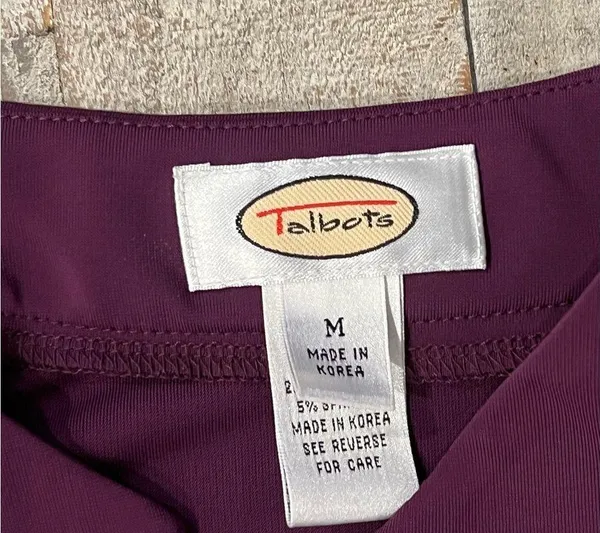 Women’s Purple Medium Talbots Button Front Tank Top Blouse Shirt - Image 3