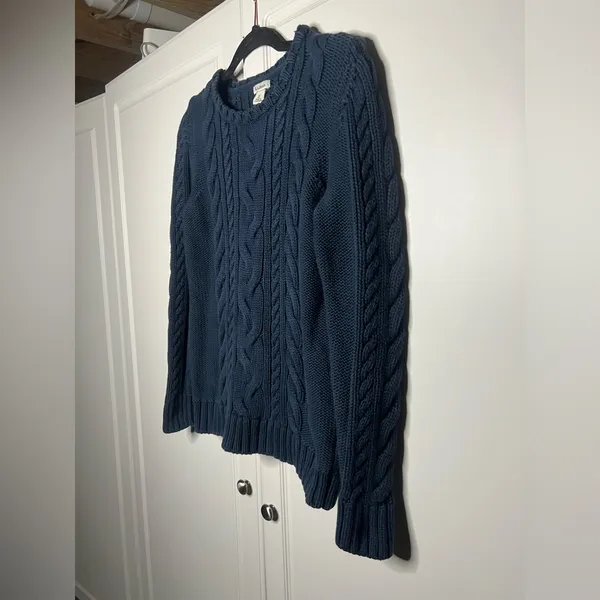 L.L. Bean Heritage Cotton Cableknit Fisherman Sweater - Image 3