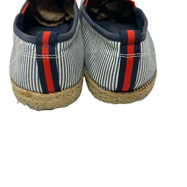 Tory Burch Mon Amour Navy Blue Red Stripe Heart Espadrille Flats‎ Size 10 - Image 7