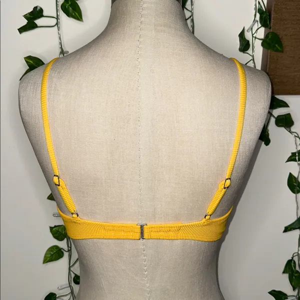 Abercrombie & Fitch Yellow Bikini Top ONLY - Image 2
