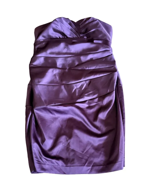 David's Bridal Strapless Dress Size 14 Purple - Image 2