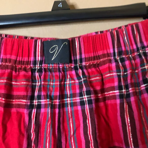 Victoria’s Secret Plaid Tartan Jogger Pajama Pants Red Pink Size Small‎ - Image 3