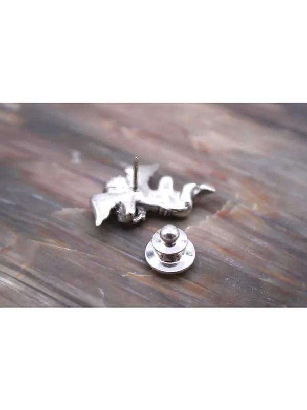 Vintage Silver Cherub Angel Lapel Hat Pin Brooch 1" Guardian Angel Gift Avon - Image 4