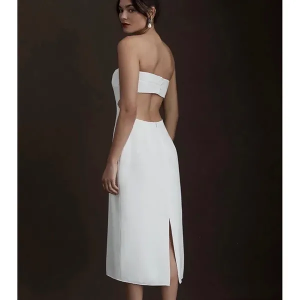 Sachin & Babi Sadie‎ Strapless White Midi Dress NWT Size 0 - Image 3