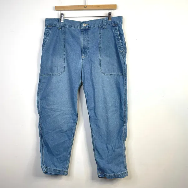 Old Navy OG Chino High Rise Utility Slouchy Ankle Denim Jeans Elastic Waist XL - Image 2