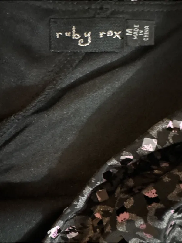 Ruby Rox One-Shoulder Black Metallic Leopard Sheath Dress - Image 2