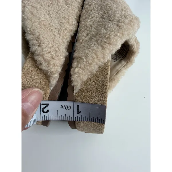 NEW Steve Madden Vesa Beige Teddy Sherpa Faux Fur Mule Clog Slippers Cozy Shoes - Image 9