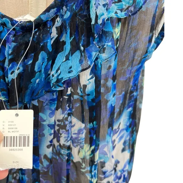 Anthropologie Tryb Dress Tunic‎ Drop Waist Floral Print Blue Size XS - Image 15