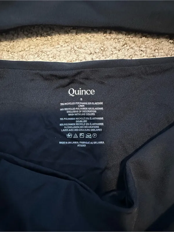 NWT Quince V Neck High leg bikini set black small - Image 3