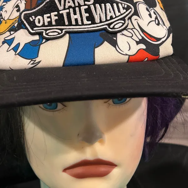 Vans Black Cap with Colorful Disney Cartoon Design - Image 8