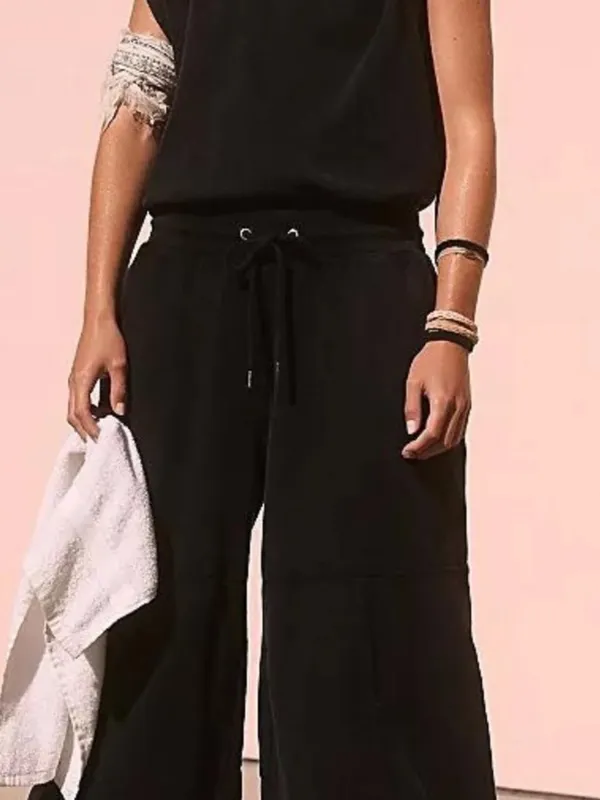 Free People Throw And Go jumpsuit In Washed Out Black Size Large - Image 4