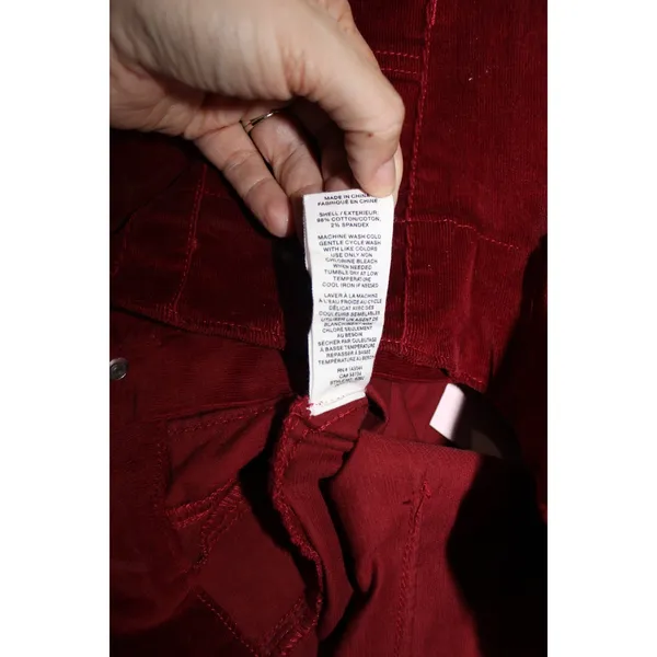 Avec Les Filles Corduroy Pants Womens 10 Burgundy Red New High Waist Wide Leg - Image 6
