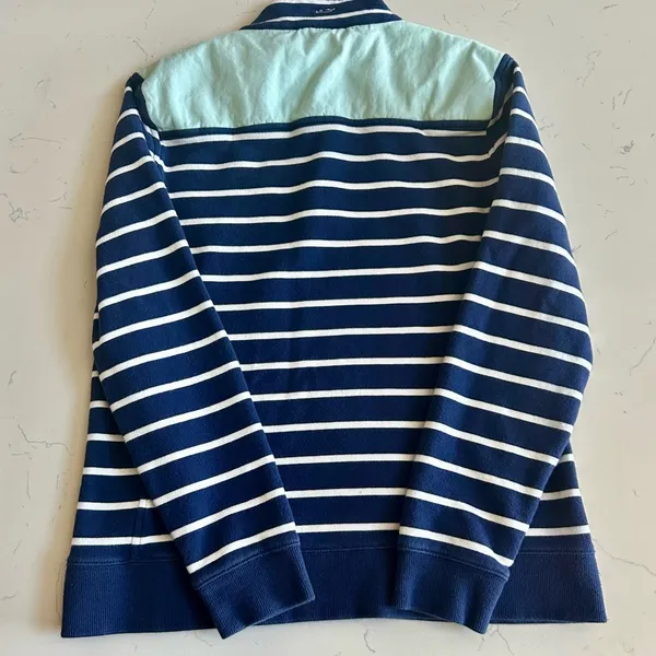 Vineyard Vines Navy and White Striped Quarter-Zip - Image 5