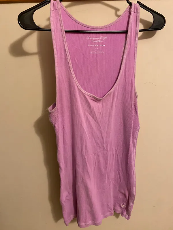 American Eagle Outfitters Pink Purple Boyfriend Tank Top - Image 2