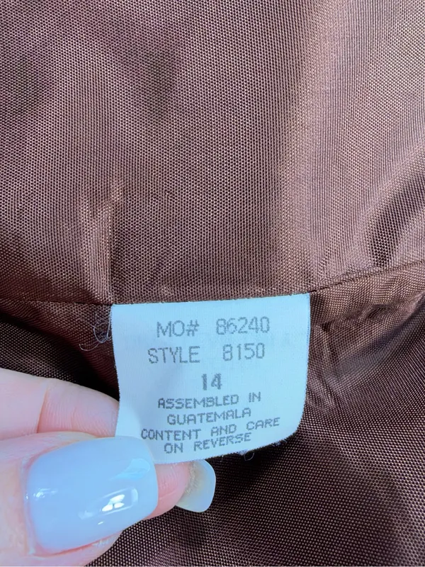 Sag Harbor 100% Wool Rich Brown Single-Breasted Blazer Size 14 - Image 8