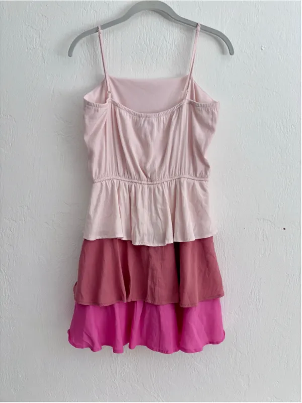 Women's Trixx Ombre Tiered Mini Dress Size M Pink Ombre - Image 2