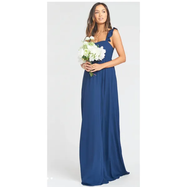 Show Me Your MuMu June Maxi Gown Navy Blue Small Wedding Bridesmaid Guest NEW - Image 6