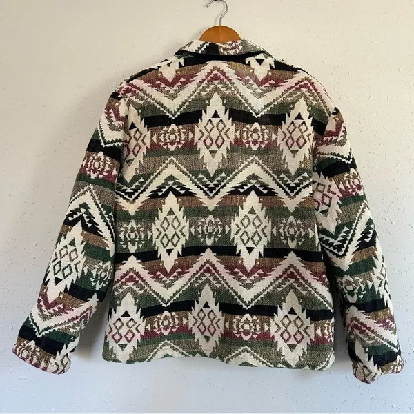 Vintage Studio West Cream Green Western Blazer Jacket XL - Image 4